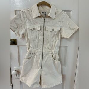 Brand New with Tags! Showpo Mauriel Playsuit- Utility Playsuit in Ecru Size 4